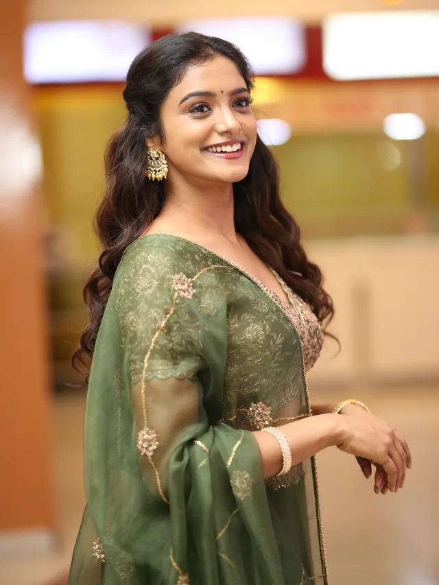 Roopa Koduvayur Cute Photos from Sarangapani Jathakam Trailer Launch Event