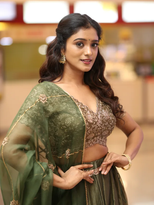 Roopa Koduvayur Cute Photos from Sarangapani Jathakam Trailer Launch Event