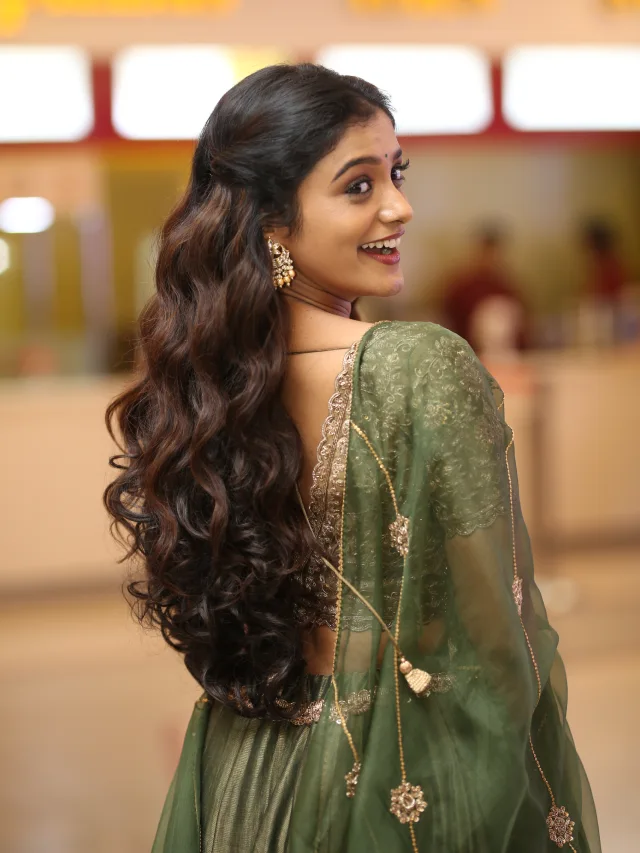 Roopa Koduvayur Cute Photos from Sarangapani Jathakam Trailer Launch Event