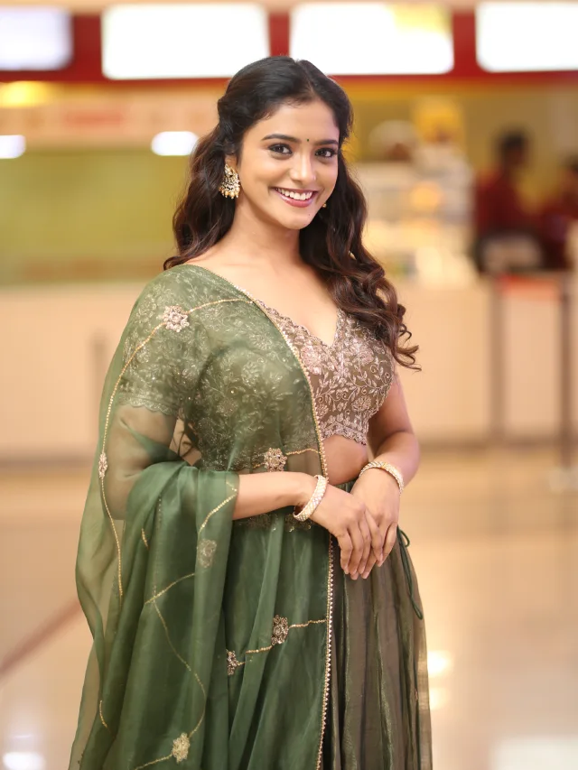 Roopa Koduvayur Cute Photos from Sarangapani Jathakam Trailer Launch Event
