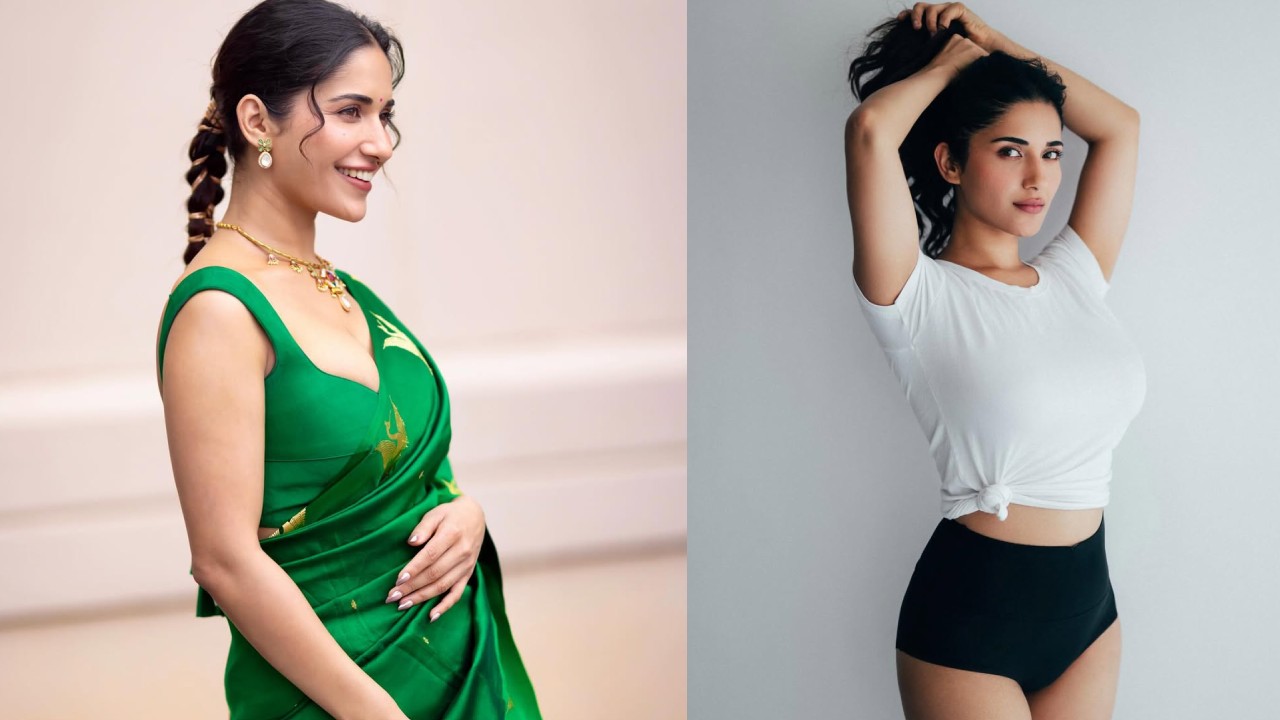 Ruhani Sharma : ఓ పక్క చీరలో క్యూట్ గా.. మరో పక్క షార్ట్ డ్రెస్ లో హాట్ గా..