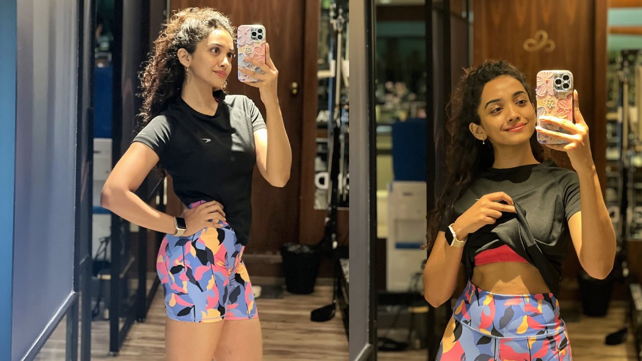 Saanve Megghana : జిమ్ లో తెలుగమ్మాయి శాన్వి మేఘన క్యూట్ హాట్ సెల్ఫీలు..