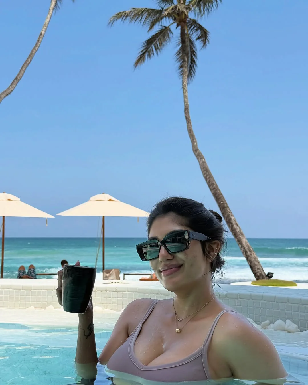 Supritha Enjoying in Swimming Pool