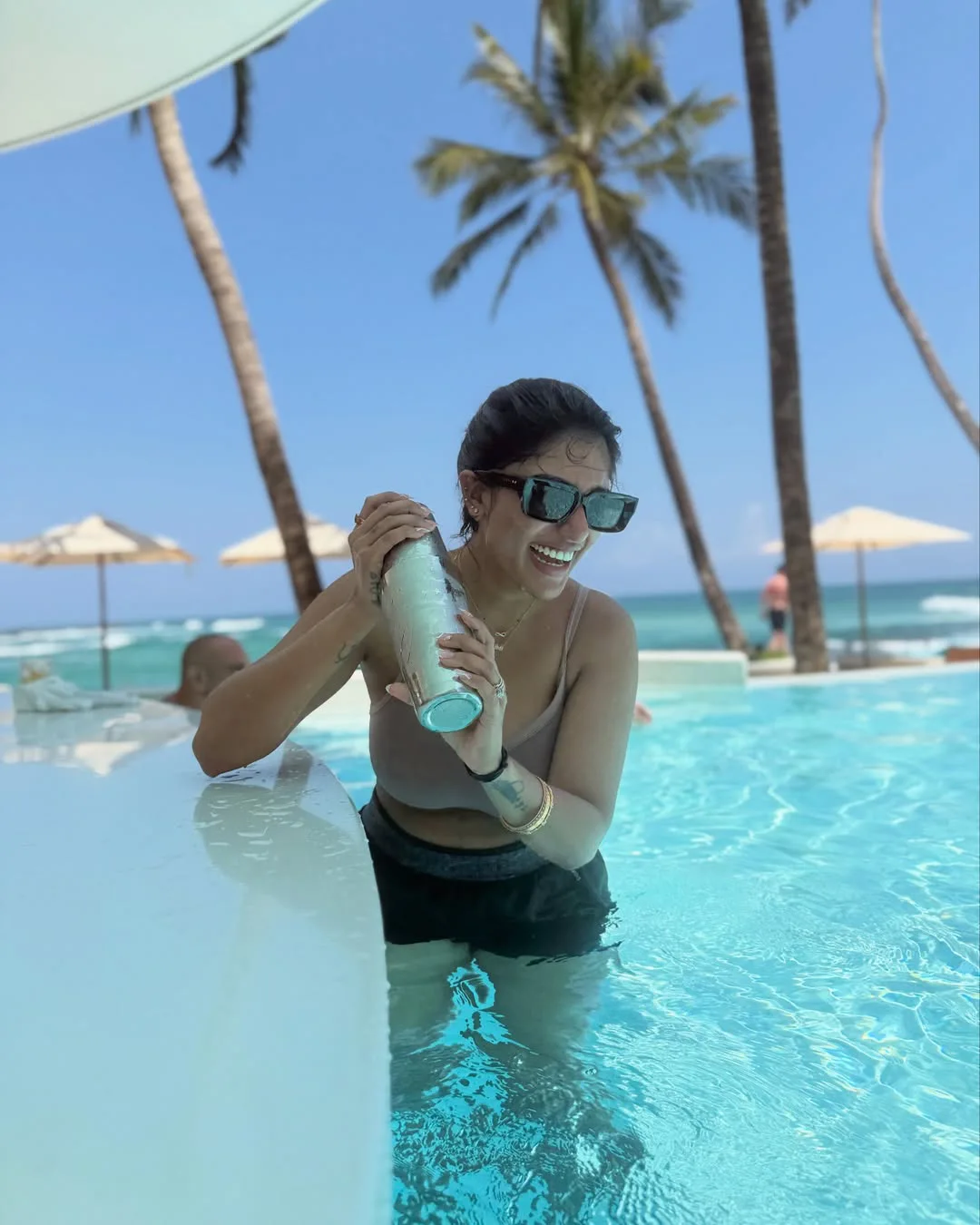 Supritha Enjoying in Swimming Pool