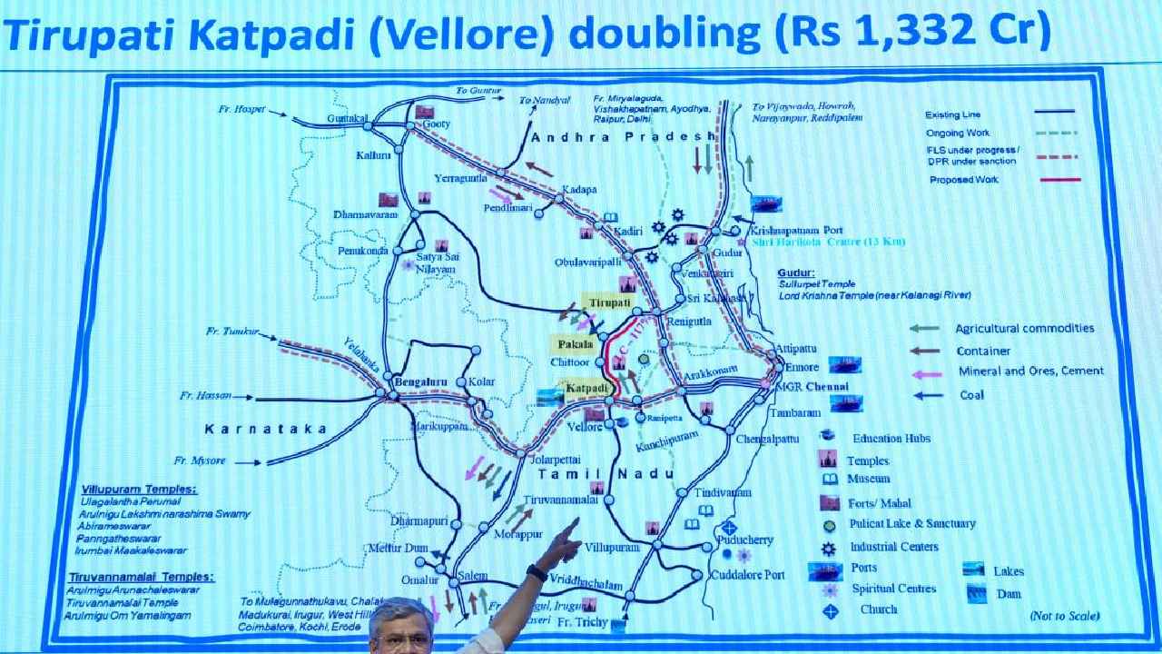 Tirupati Pakala Katpadi Railway Line : ఏపీకి కేంద్రం గుడ్ న్యూస్.. రూ.1,332 కోట్లతో తిరుపతి-పాకాల-కాట్పాడి డబ్లింగ్ పనులు.. Tirupati Pakala Katpadi Railway Line : ఏపీకి కేంద్రం గుడ్ న్యూస్.. రూ.1,332 కోట్లతో తిరుపతి-పాకాల-కాట్పాడి డబ్లింగ్ పనులు..