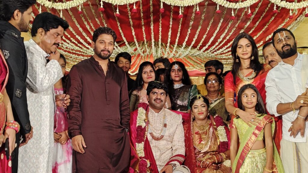 Allu Arjun Went to Cousin Marriage with Family Photos and Videos goes Viral 