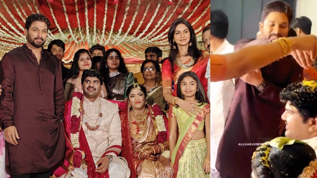 Allu Arjun Went to Cousin Marriage with Family Photos and Videos goes Viral