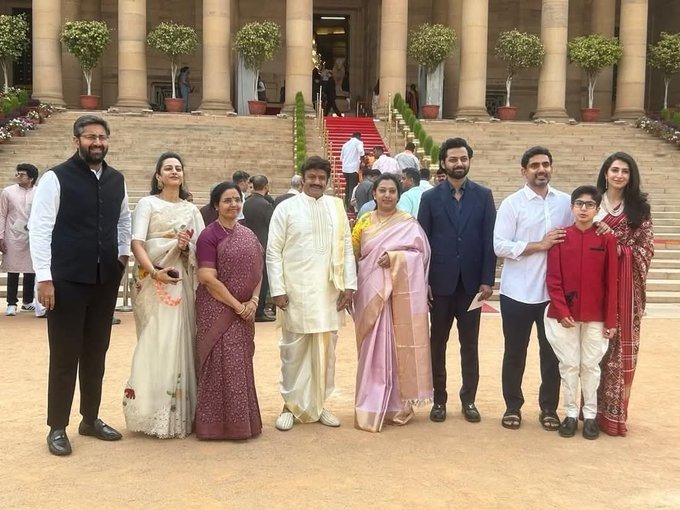 Balakrishna Family Photo goes Viral from Delhi on Padma Awards Day 