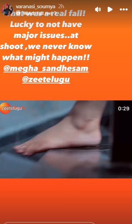 Varanasi Soumya Shares Megha Sandesam Serial Promo She felt from Steps in Shoot 