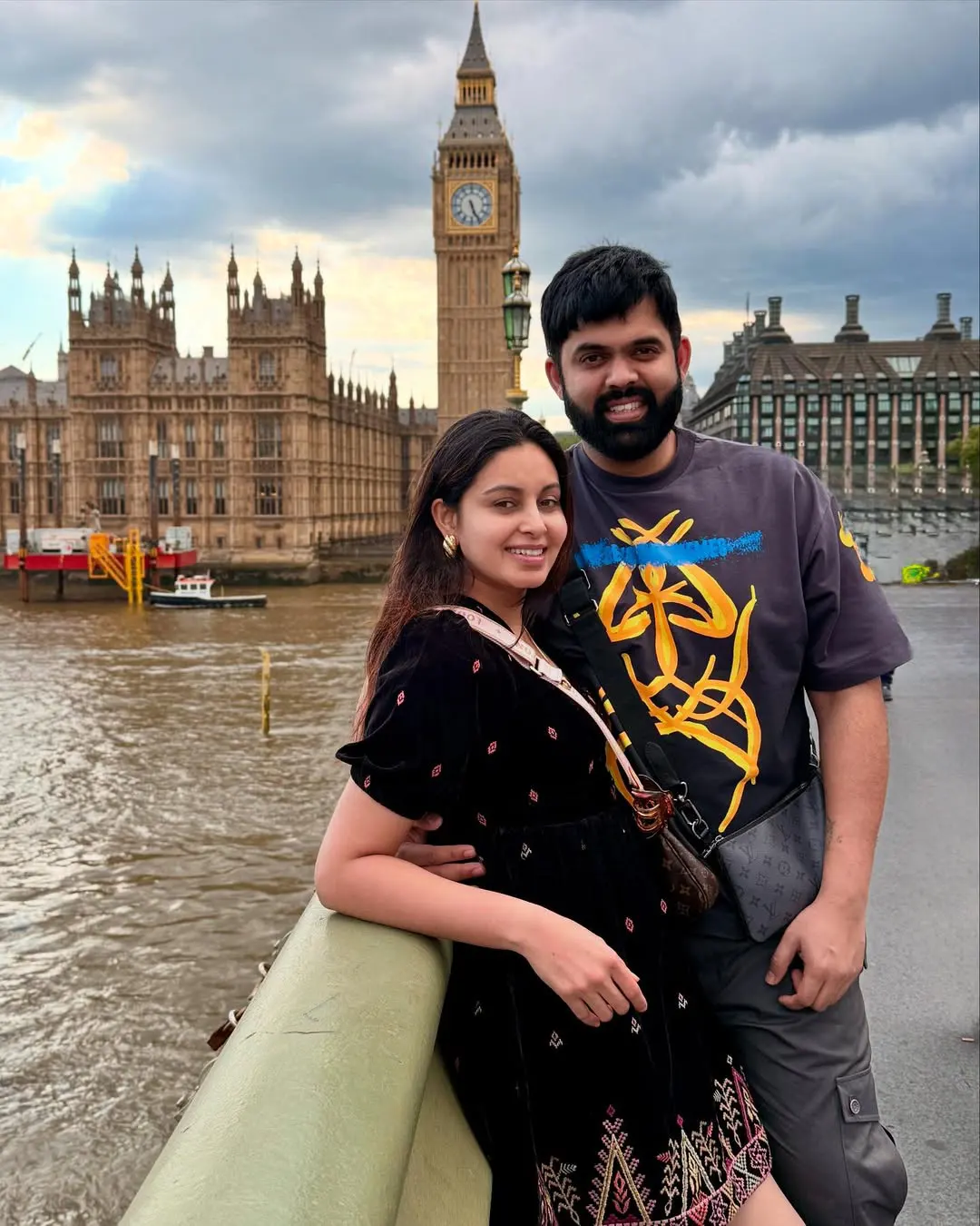 Abhinaya Enjoying Honeymoon Trip with her Husband Karthik in London