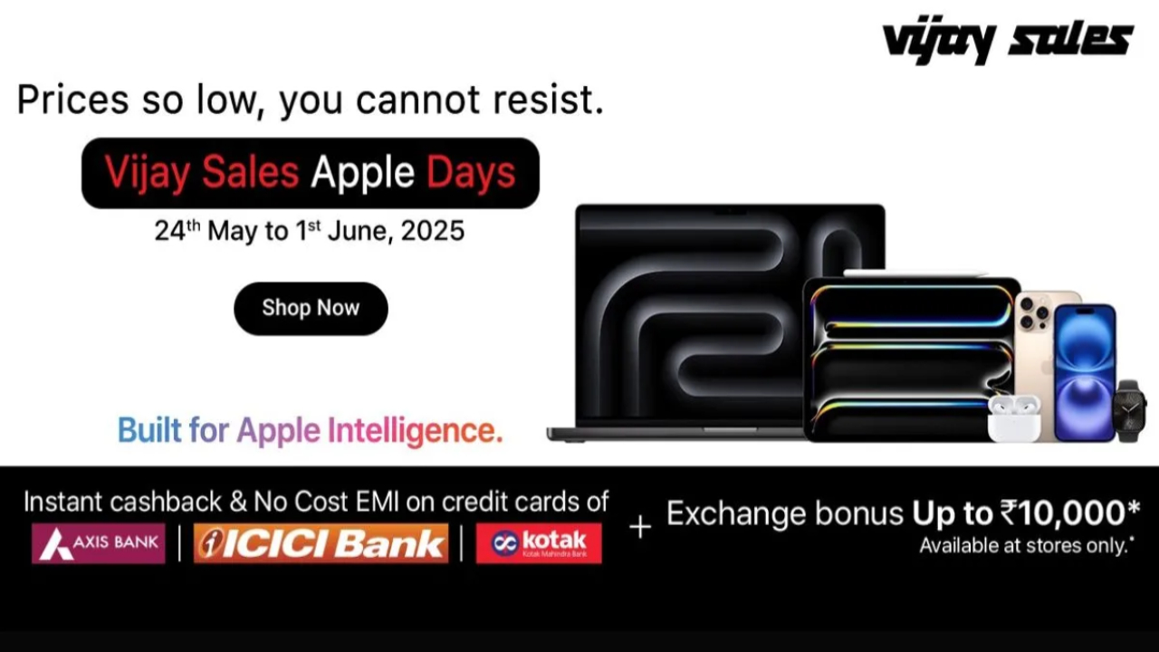 Apple Days Sale 2025 : ఆపిల్ డేస్ సేల్.. ఐఫోన్లు, మ్యాక్బుక్, ఆపిల్ వాచ్లపై మైండ్ బ్లోయింగ్ డిస్కౌంట్లు.. ఈ బిగ్ డీల్స్ పొందాలంటే? Apple Days Sale 2025 : ఆపిల్ డేస్ సేల్.. ఐఫోన్లు, మ్యాక్బుక్, ఆపిల్ వాచ్లపై మైండ్ బ్లోయింగ్ డిస్కౌంట్లు.. ఈ బిగ్ డీల్స్ పొందాలంటే?