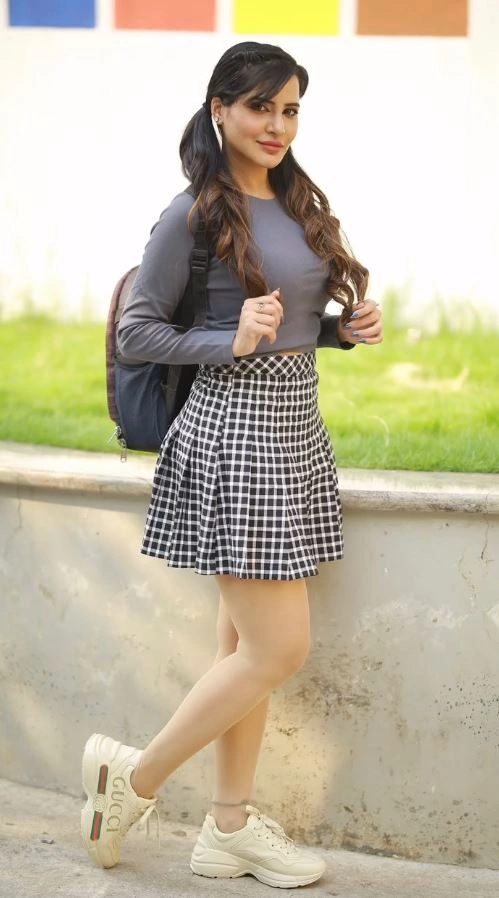Ashu Reddy Stills in Short Skirt