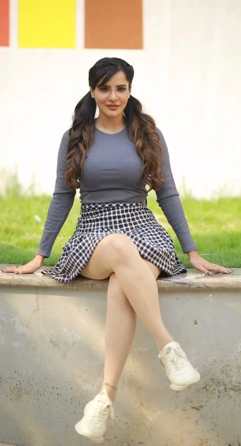 Ashu Reddy Stills in Short Skirt