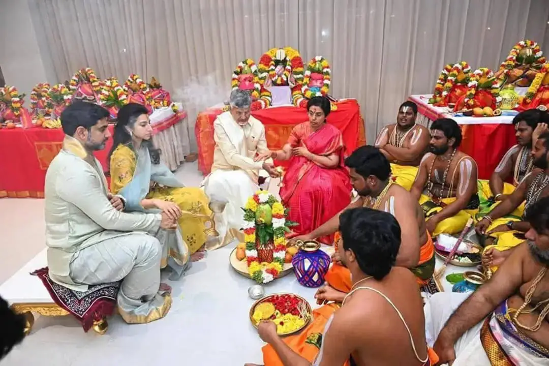 CM Chandrababu Naidu housewarming ceremony in kuppam with family