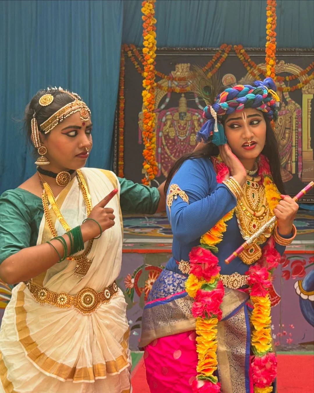 Actress Chandni Rao Looks in Lord Sri Krisha Getup