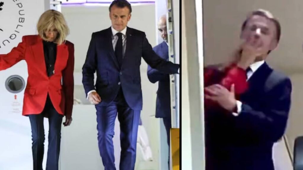 French President Emmanuel Macron with his wife Brigitte