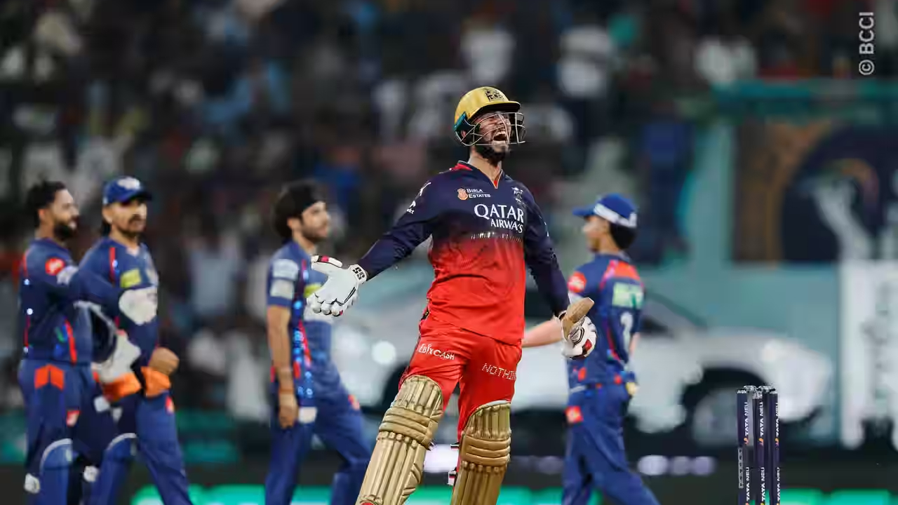 IPL 2025 : చితక్కొట్టిన జితేశ్ శర్మ.. లక్నోపై బెంగళూరు గెలుపు.. క్వాలిఫయర్-1కు ఆర్సీబీ..! IPL 2025 : చితక్కొట్టిన జితేశ్ శర్మ.. లక్నోపై బెంగళూరు గెలుపు.. క్వాలిఫయర్-1కు ఆర్సీబీ..!