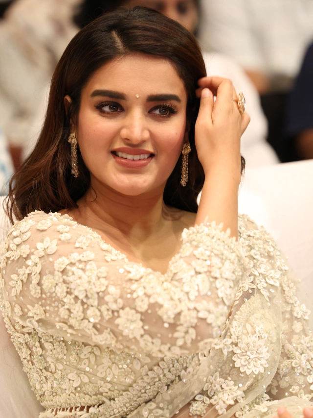 Nidhhi Agerwal Shines in Saree at HariHara VeeraMallu
