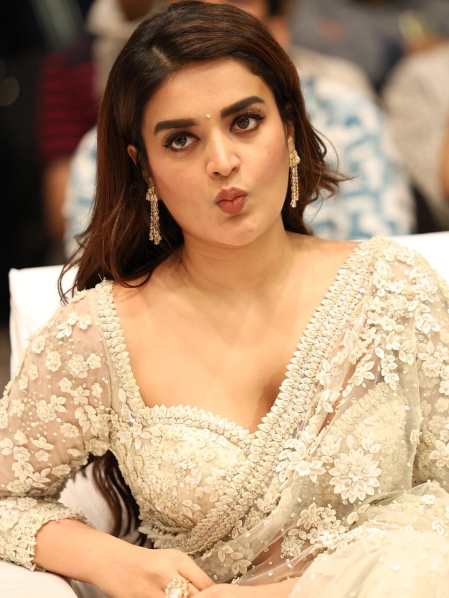 Nidhhi Agerwal Shines in Saree at HariHara VeeraMallu