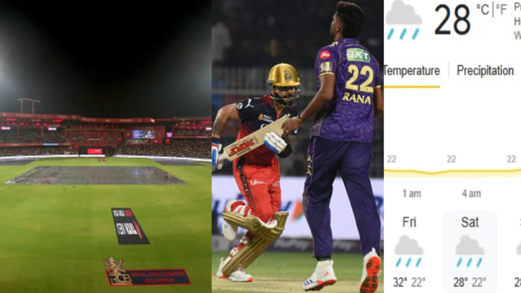 Rain Threat for RCB vs KKR Will RCB Qualify if IPL 2025 Match Is a Washout
