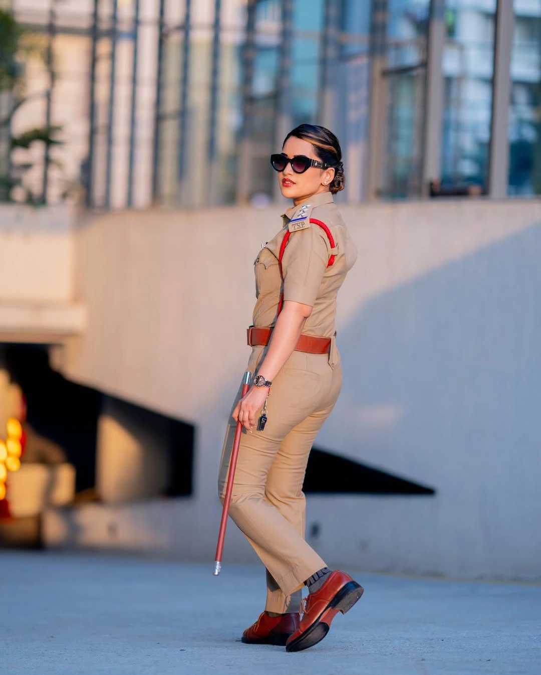 Sravanthi Chokarapu Stylish Looks in Police Dress