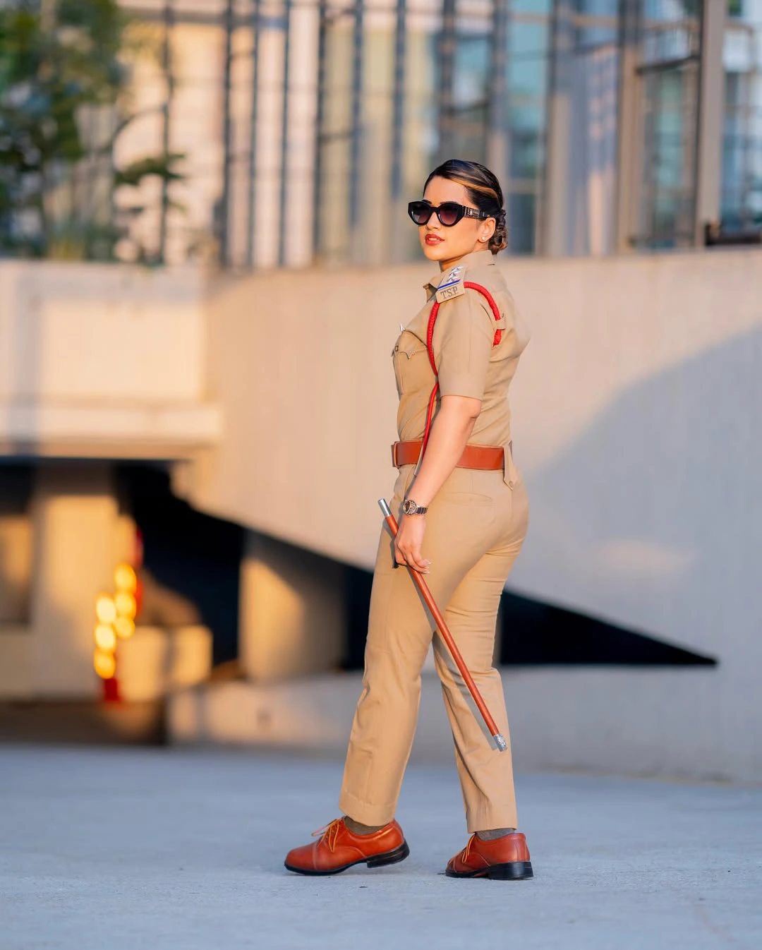 Sravanthi Chokarapu Stylish Looks in Police Dress