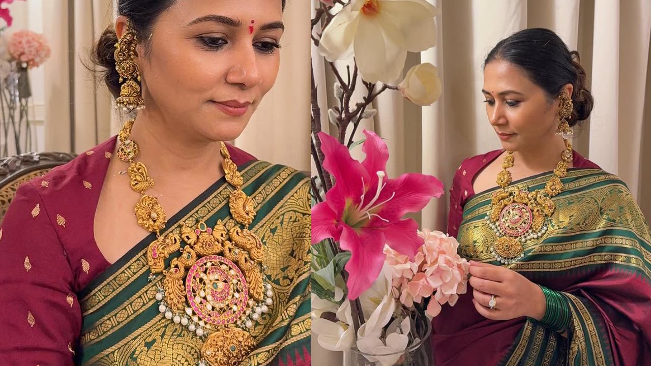 Thabitha Sukumar : మెడలో భారీ బంగారు హారంతో సుకుమార్ భార్య..