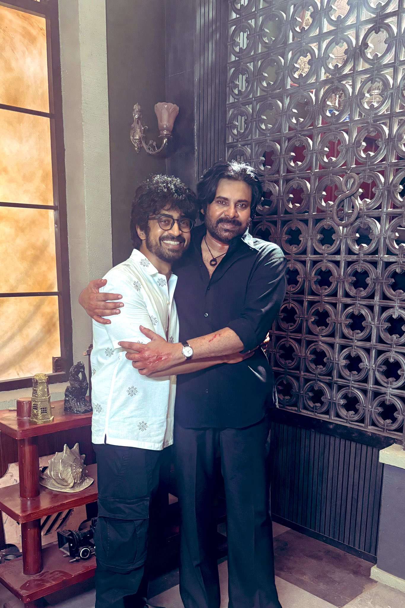 Arjun Das with Pawan Kalyan in OG Shoot