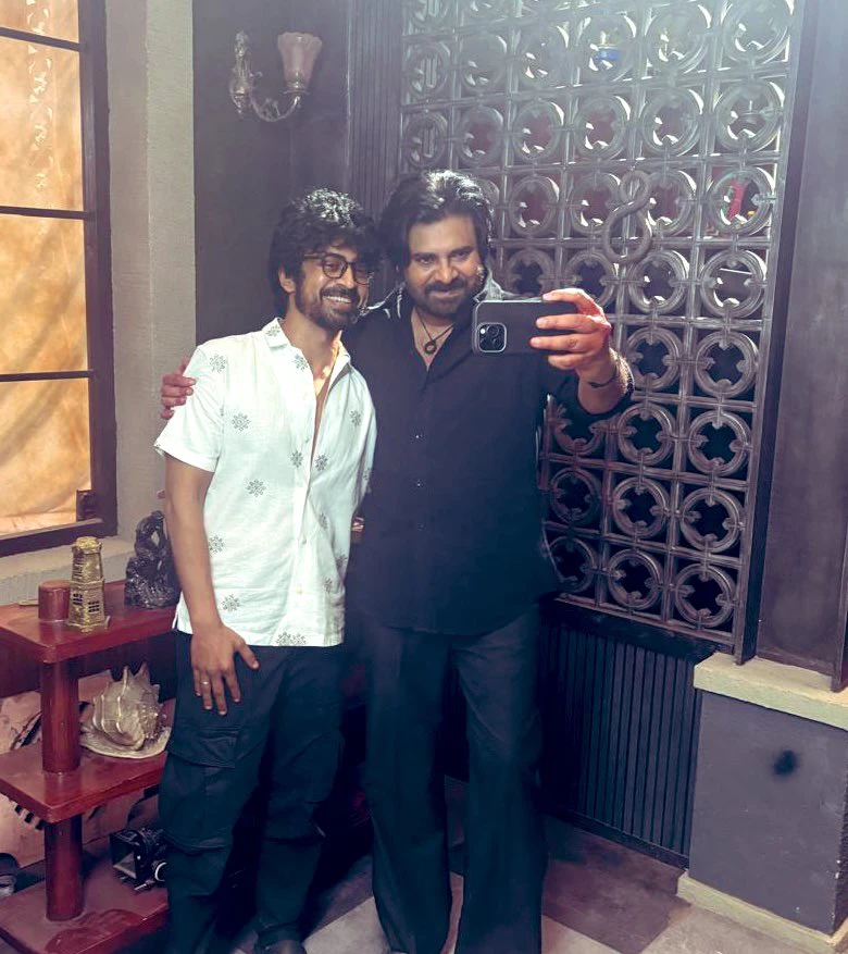 Arjun Das with Pawan Kalyan in OG Shoot