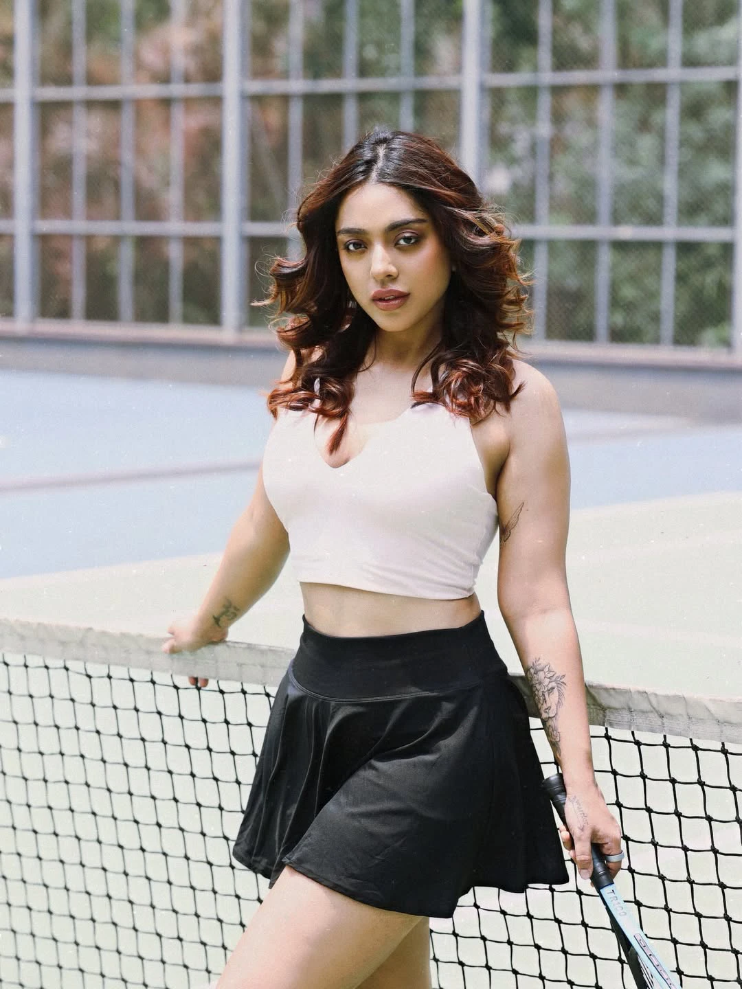Deviyani Sharma Sizzling Poses in Tennis Court