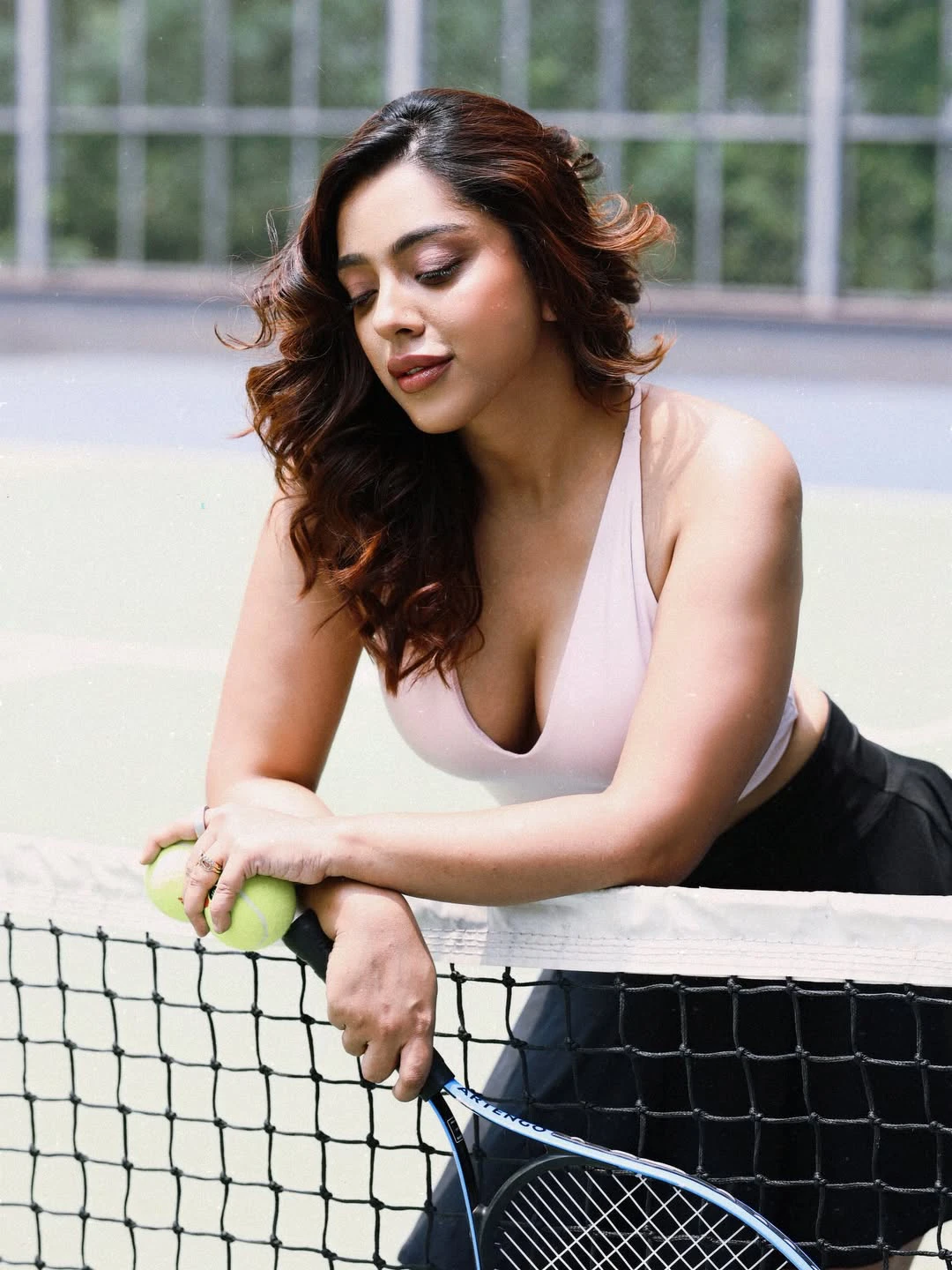 Deviyani Sharma Sizzling Poses in Tennis Court