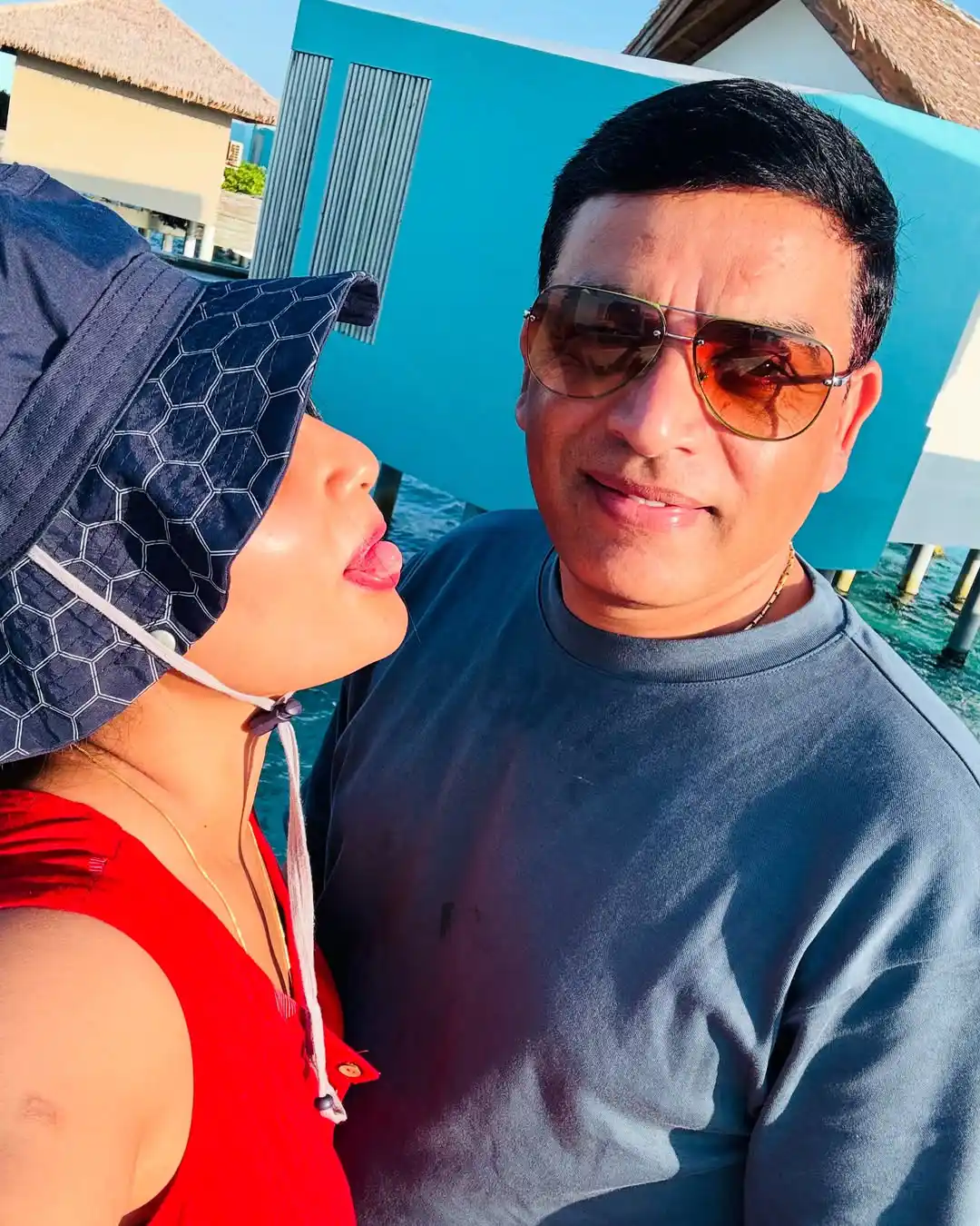 Dil Raju Enjoying Vacation in Maldives with Wife Tejaswini Vygha