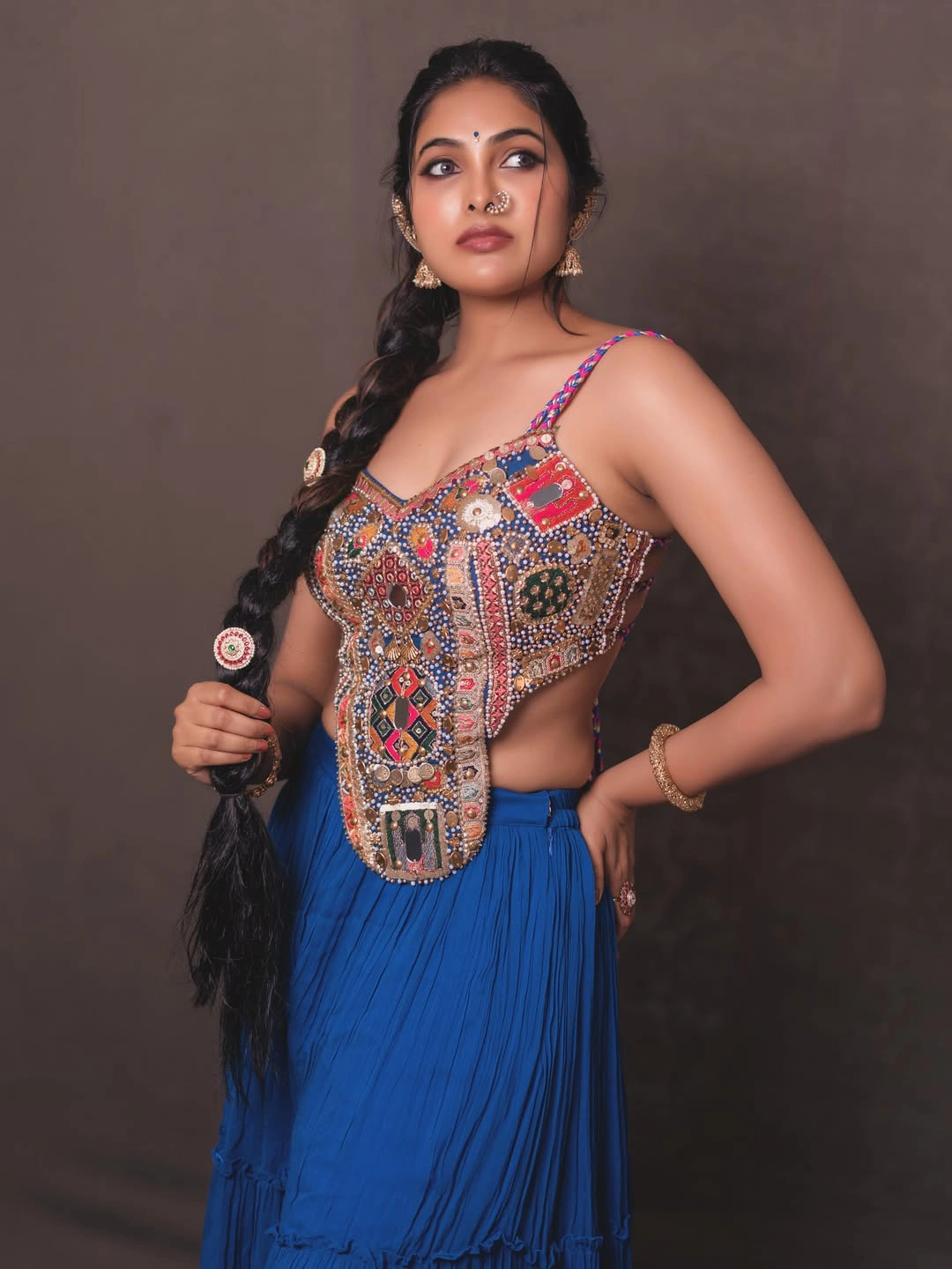 Divi Shows her Beauty with Braided Hair