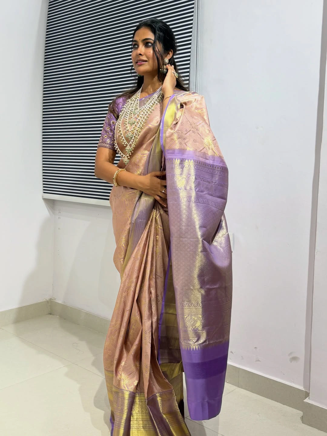 Actress Divi Stunning Looks in Silk Saree