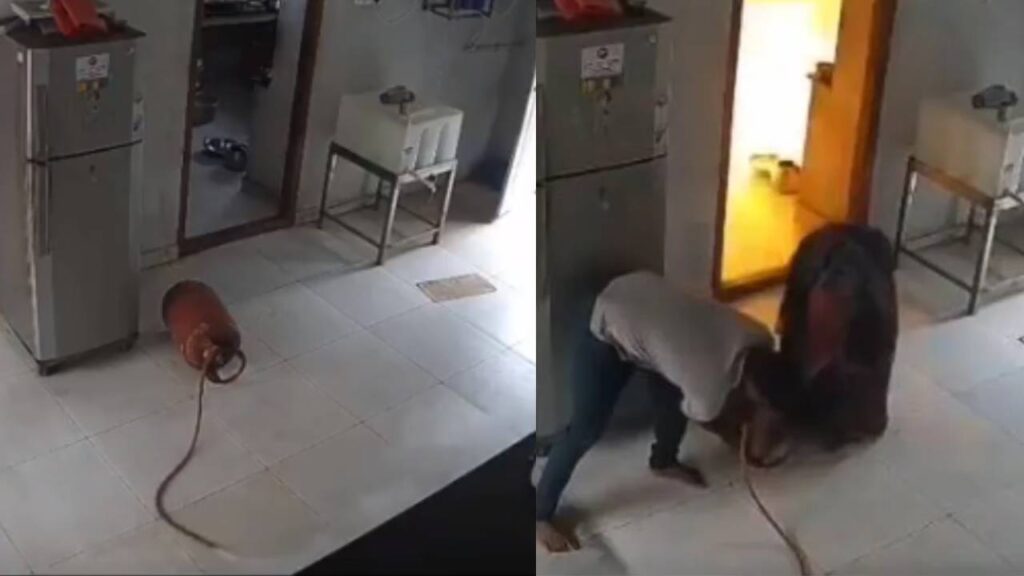 LPG cylinder blasted