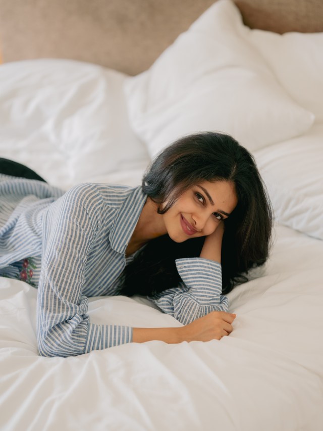 Manasa Varanasi Relaxing on Bed