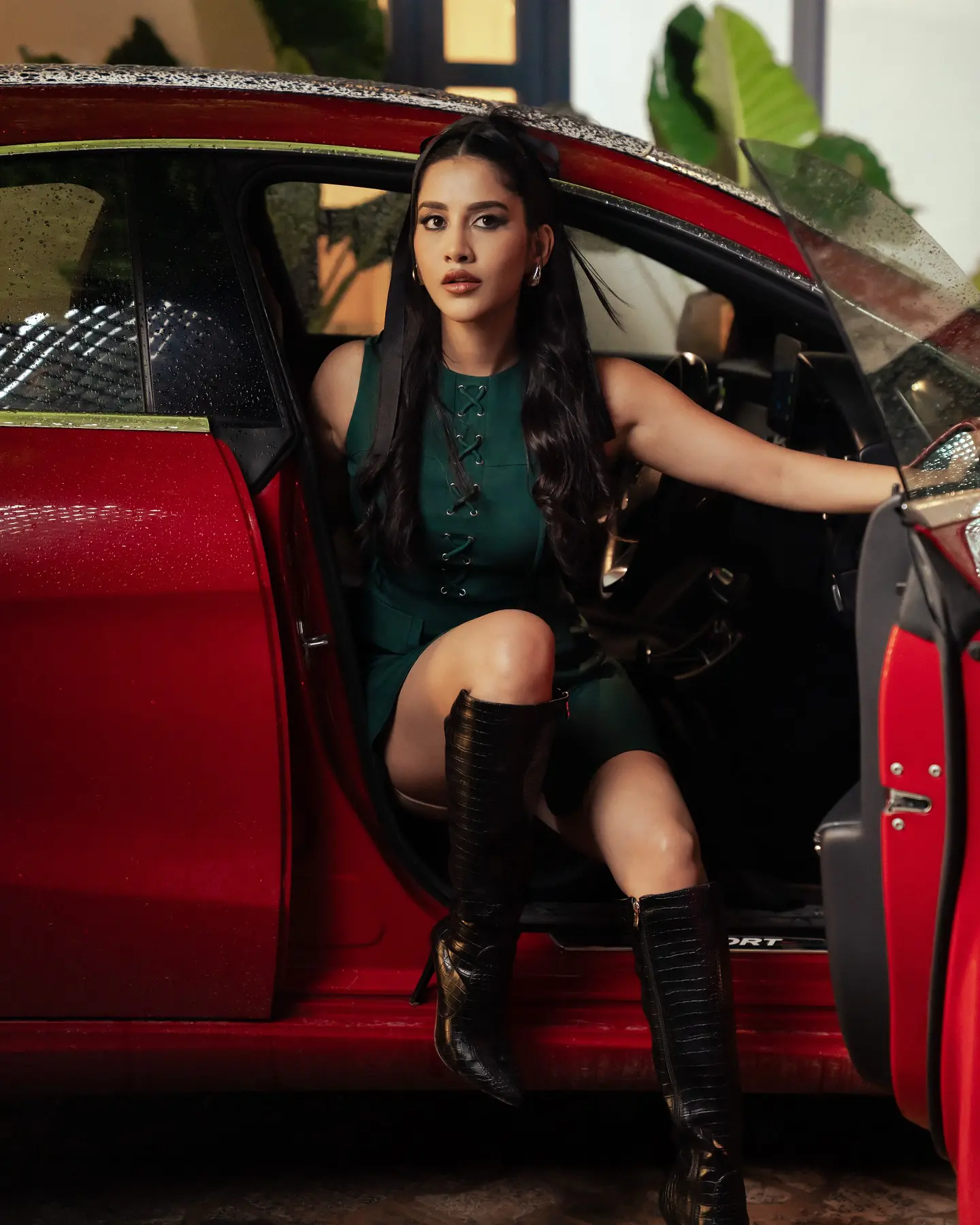 Nabha Natesh Stylish Poses in Car