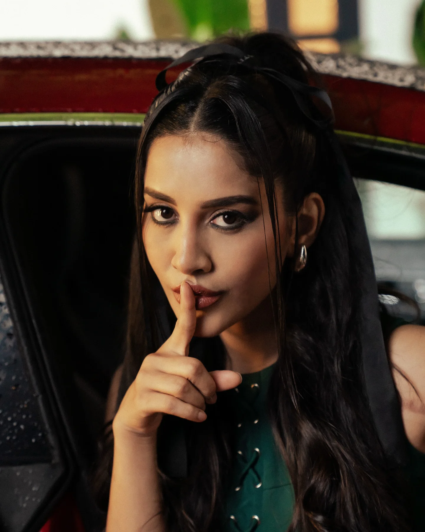 Nabha Natesh Stylish Poses in Car