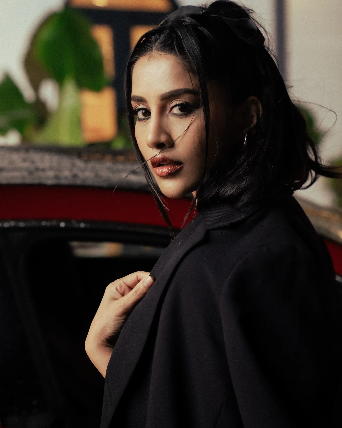 Nabha Natesh Stylish Poses in Car