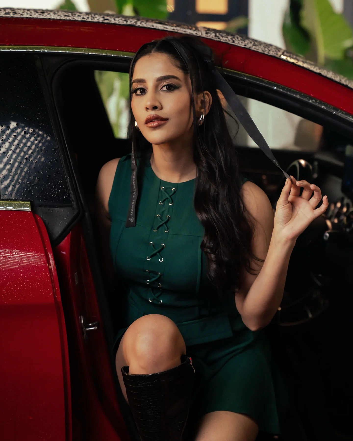 Nabha Natesh Stylish Poses in Car