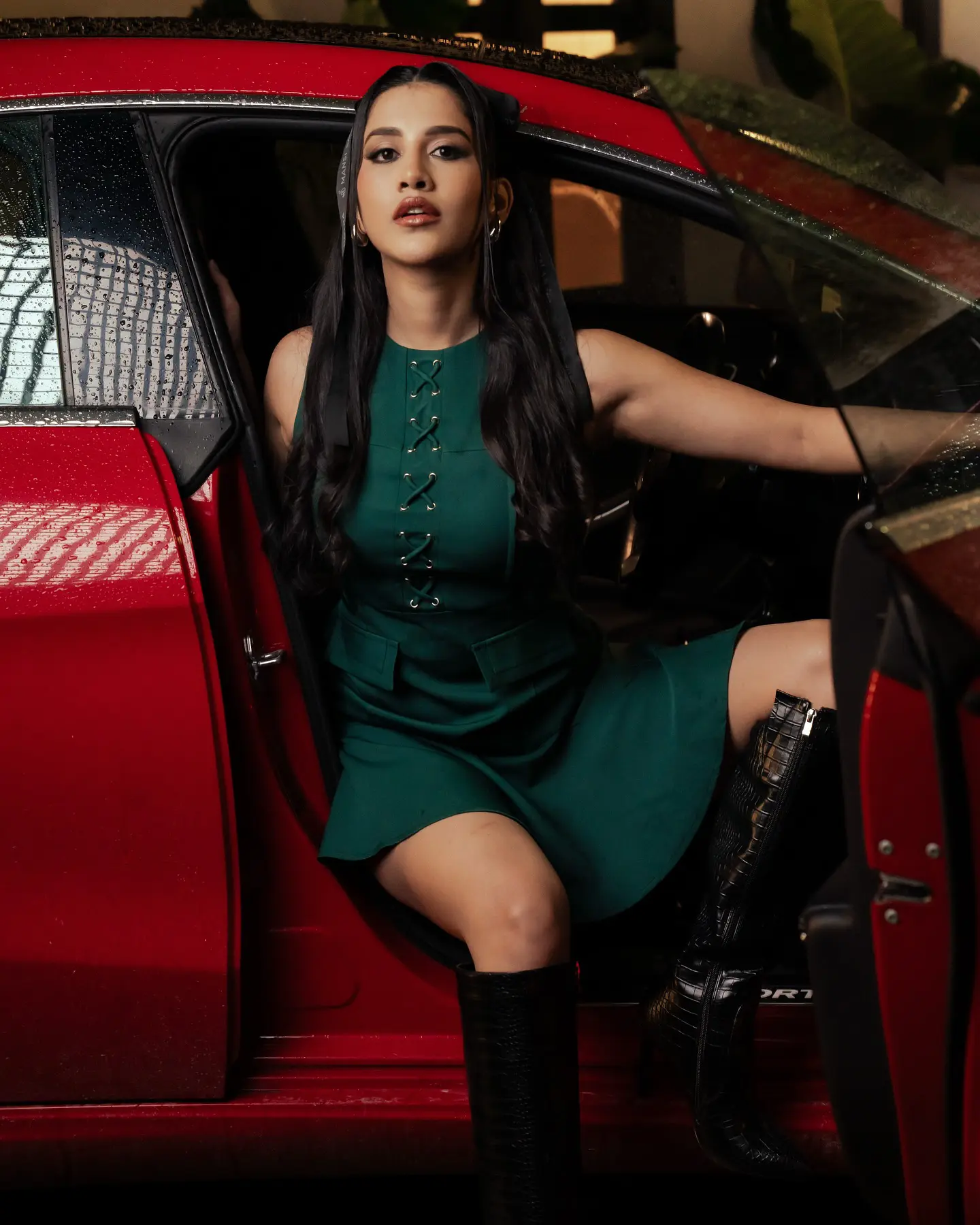 Nabha Natesh Stylish Poses in Car