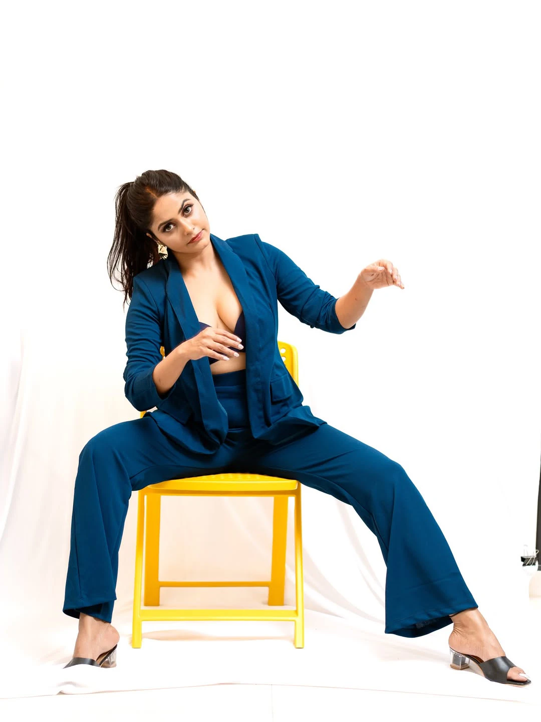 Pragya Nayan Stylish Poses in Blue Suit