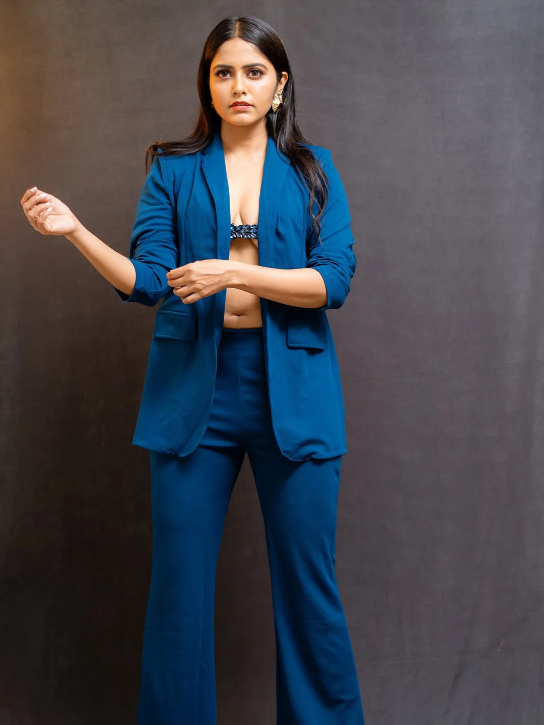 Pragya Nayan Stylish Poses in Blue Suit