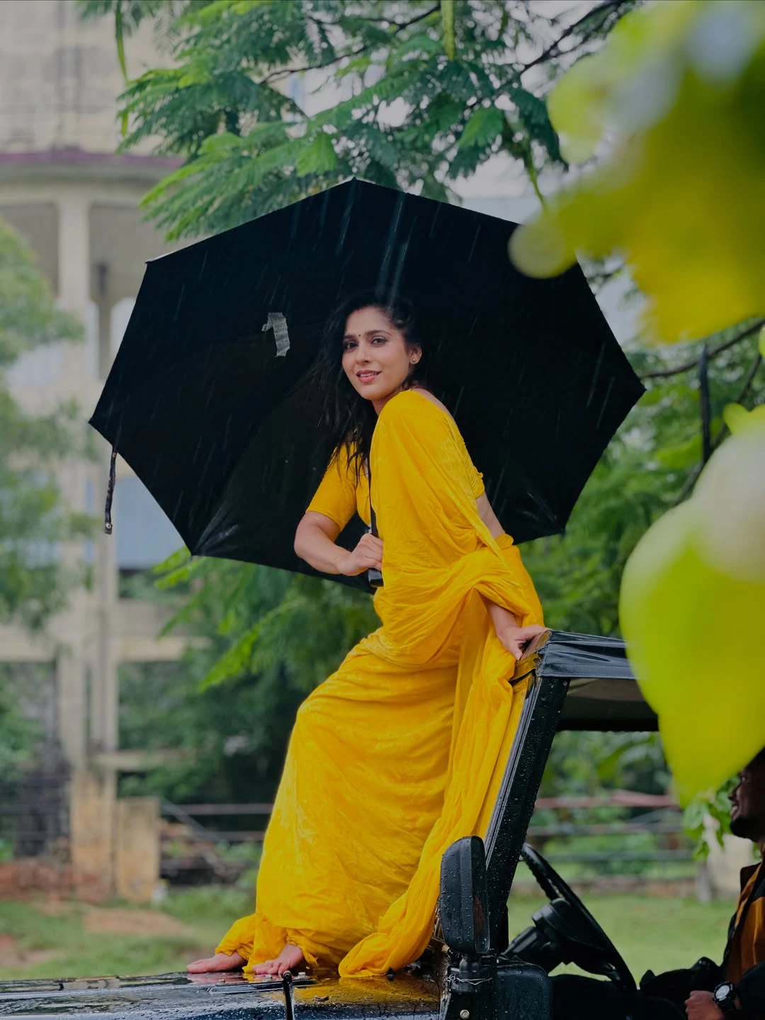 Rashmi Gautam Enjoying in Rain