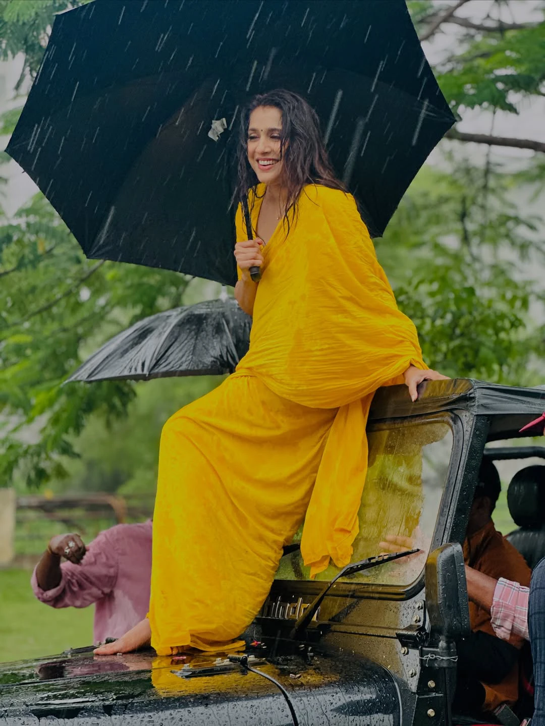 Rashmi Gautam Enjoying in Rain