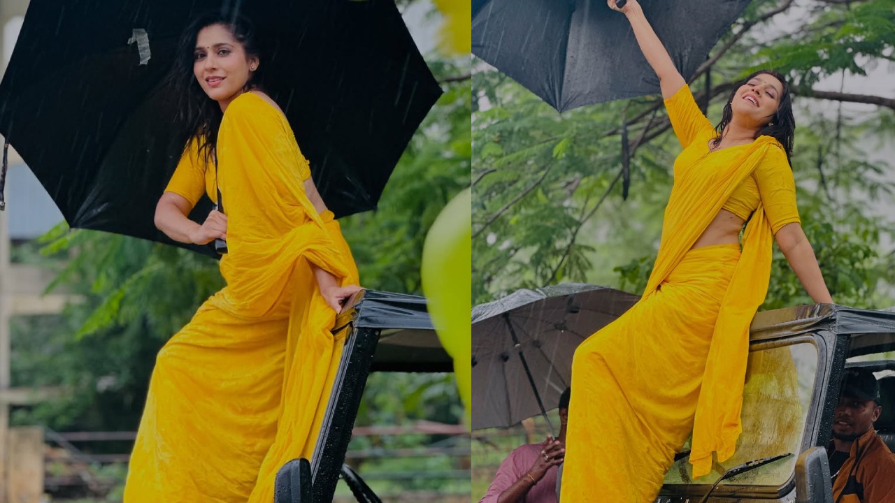 Rashmi Gautam : వర్షంలో చీరకట్టుతో.. తడిచిన అందాలతో యాంకర్ రష్మీ.. Rashmi Gautam : వర్షంలో చీరకట్టుతో.. తడిచిన అందాలతో యాంకర్ రష్మీ..