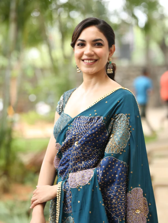 Ritu Varma Shines in Saree at Devika and Danny Press Meet