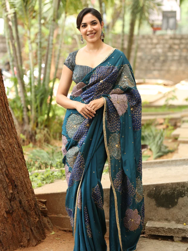 Ritu Varma Shines in Saree at Devika and Danny Press Meet