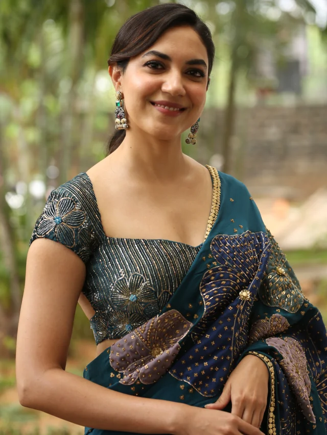 Ritu Varma Shines in Saree at Devika and Danny Press Meet