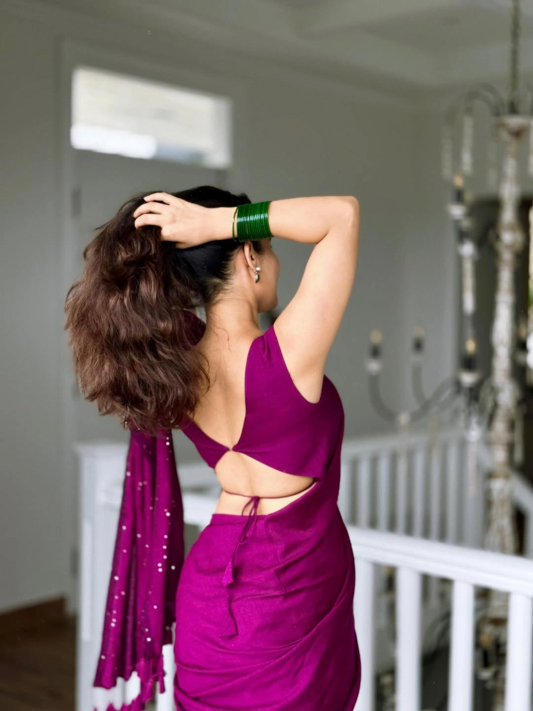 Ruhani Sharma Cute Photos in Saree